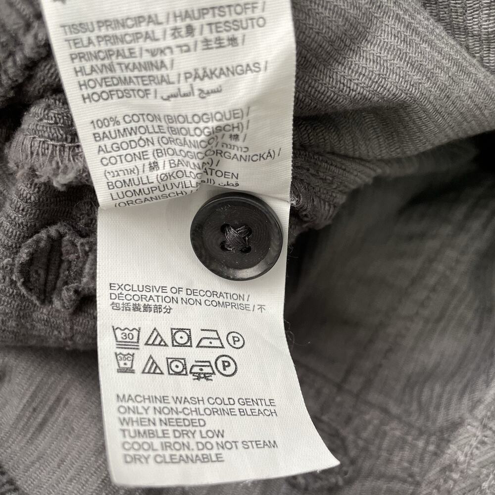Prana Corduroy Pants Womens Size 6 Gray High Rise Wide Leg Organic Cotton Casual - Picture 10 of 15